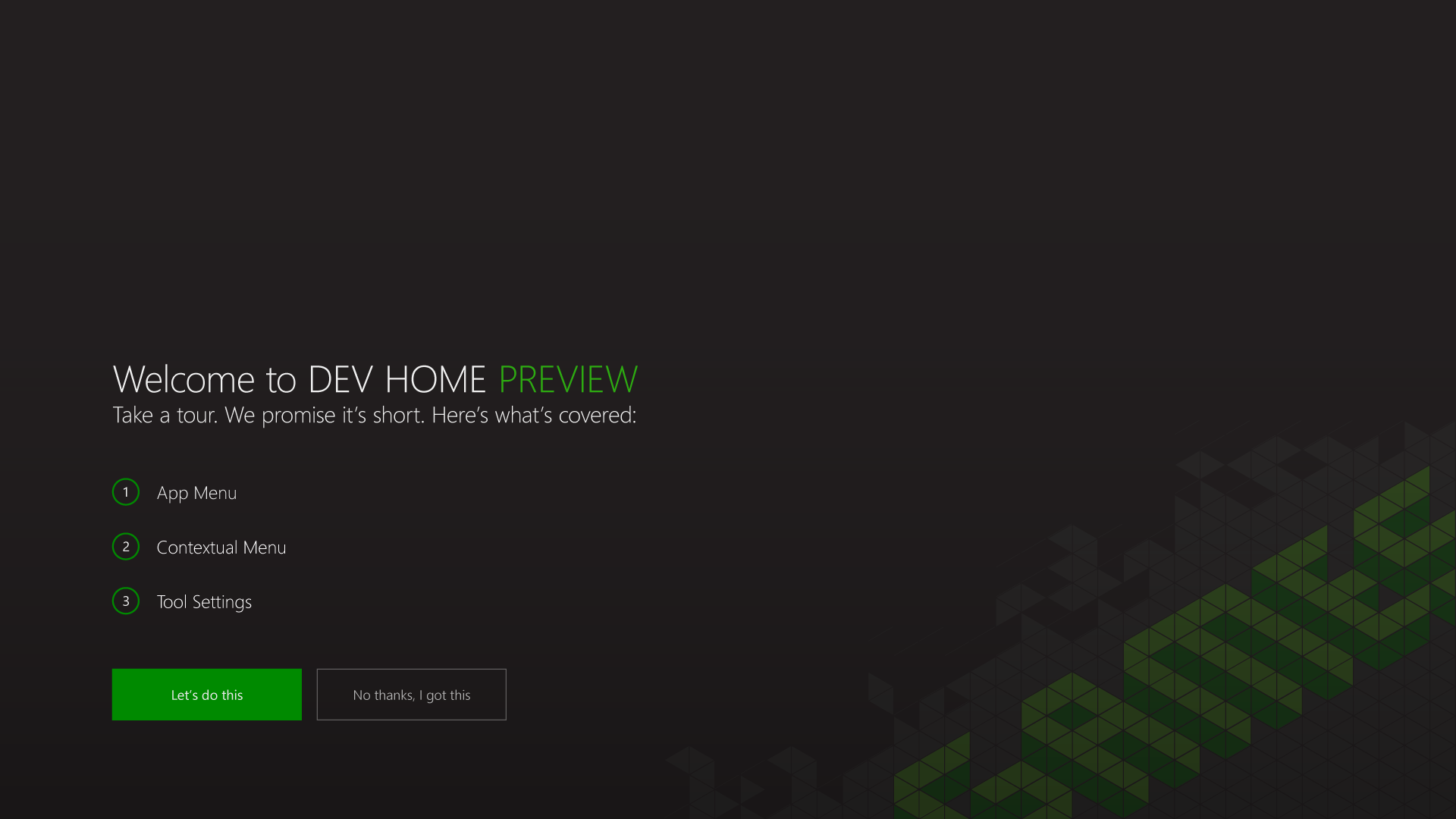 Xbox One Dev Home