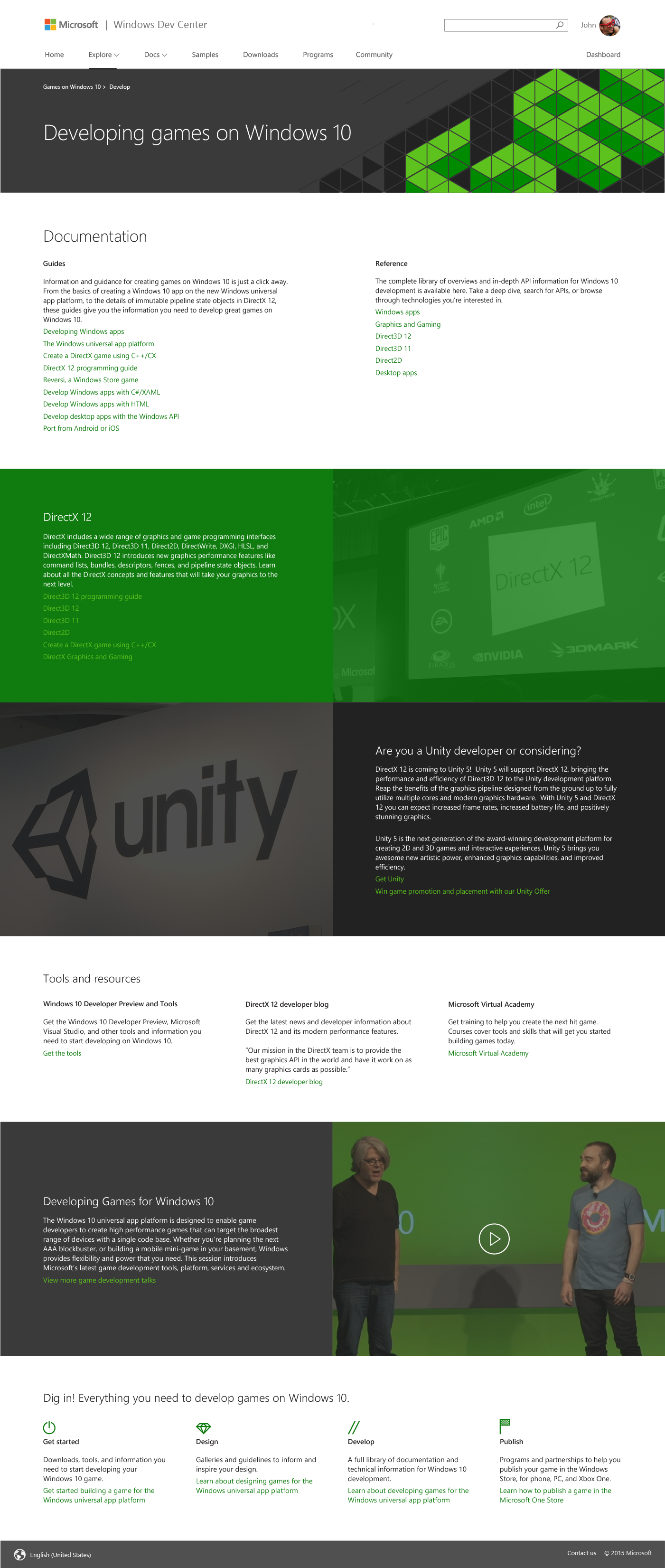 Games on Windows Dev Center - Develop