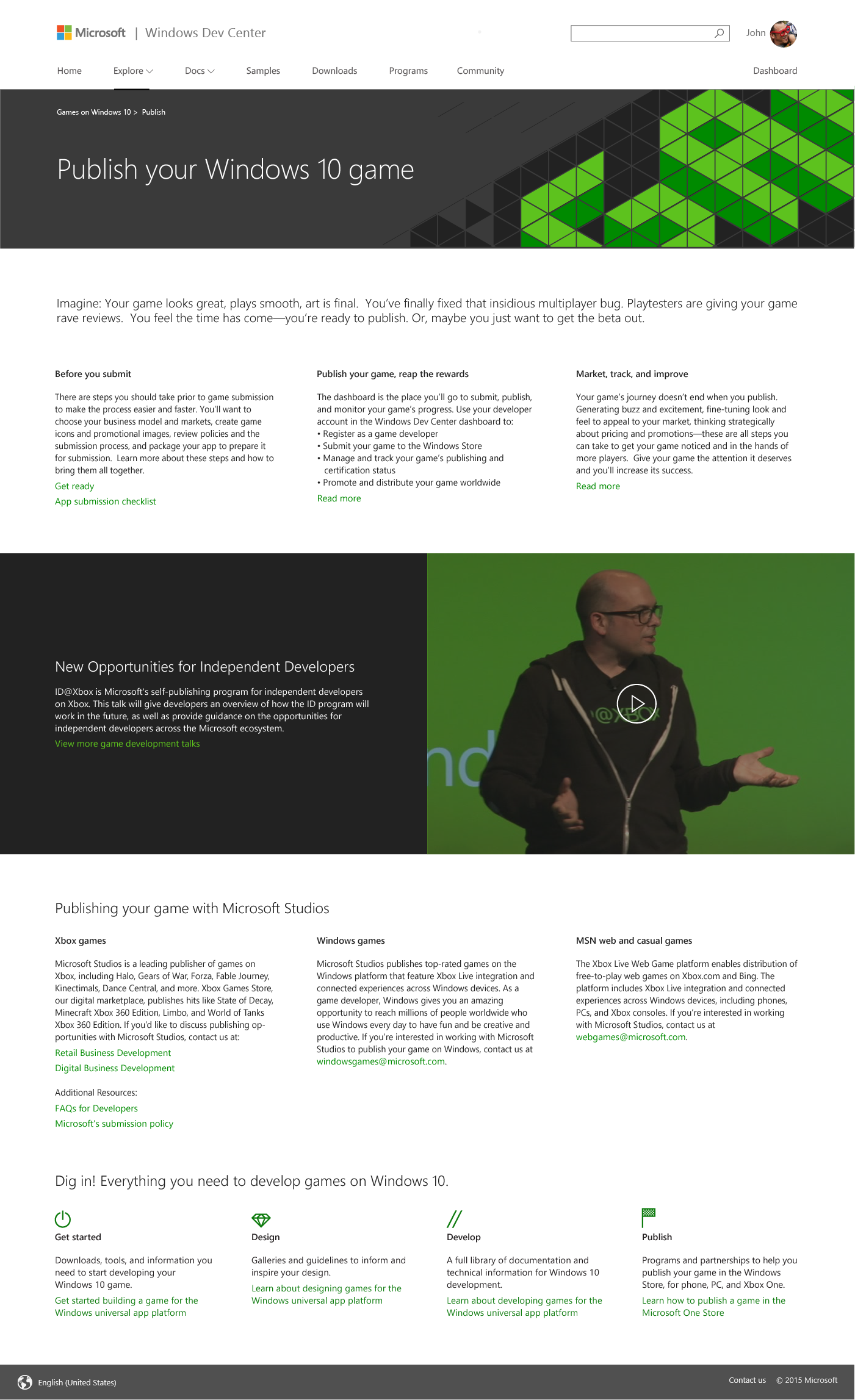 Games on Windows Dev Center - Publish